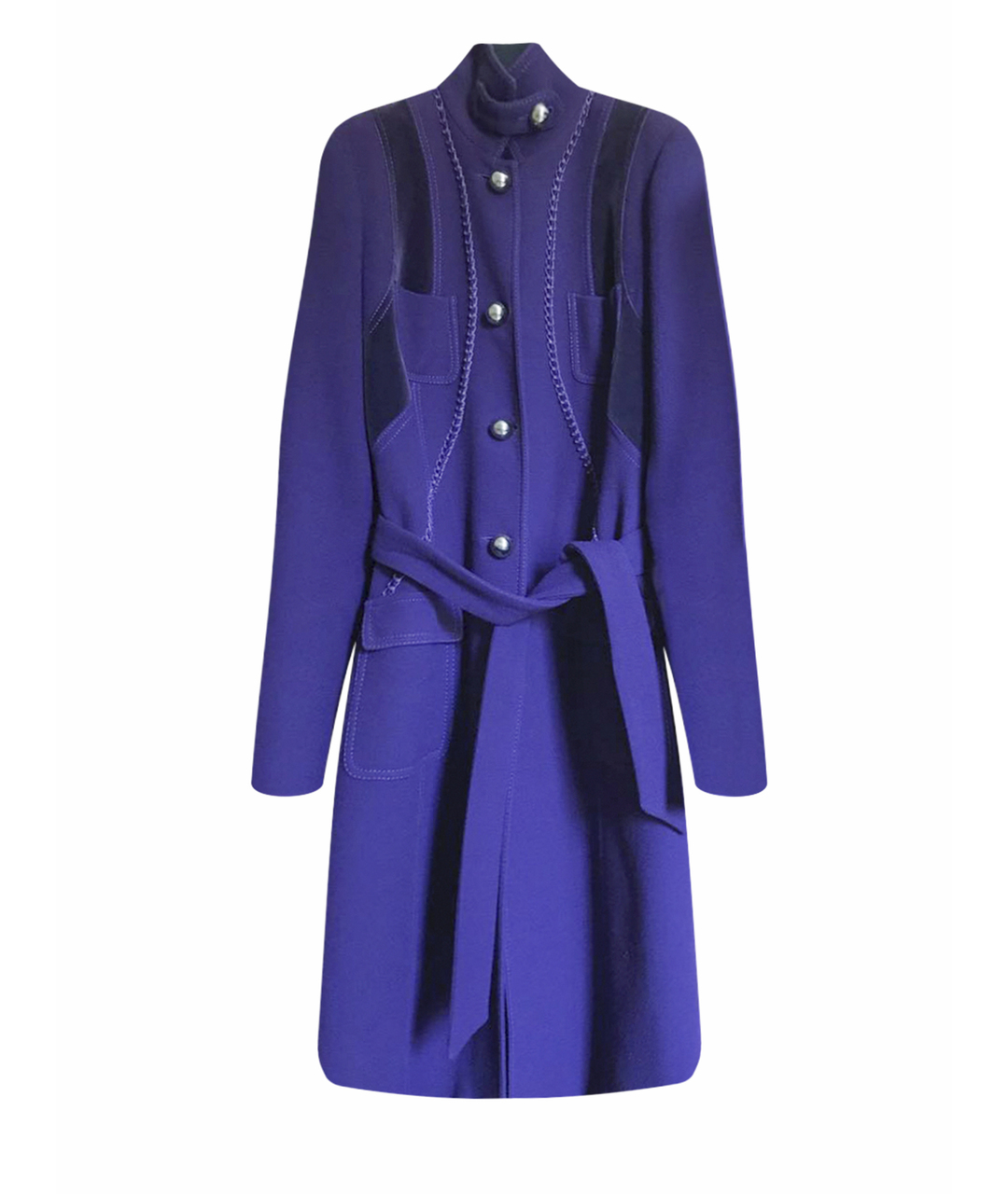 ROBERTO CAVALLI Фиолетовое креповое пальто, фото 1