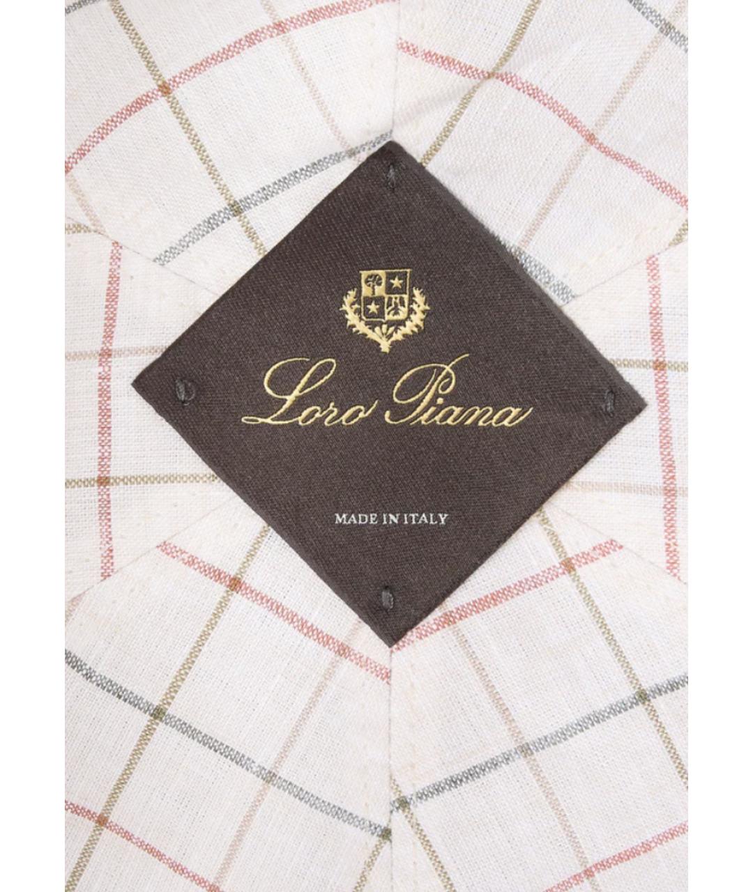 LORO PIANA Темно-синяя льняная кепка/бейсболка, фото 4