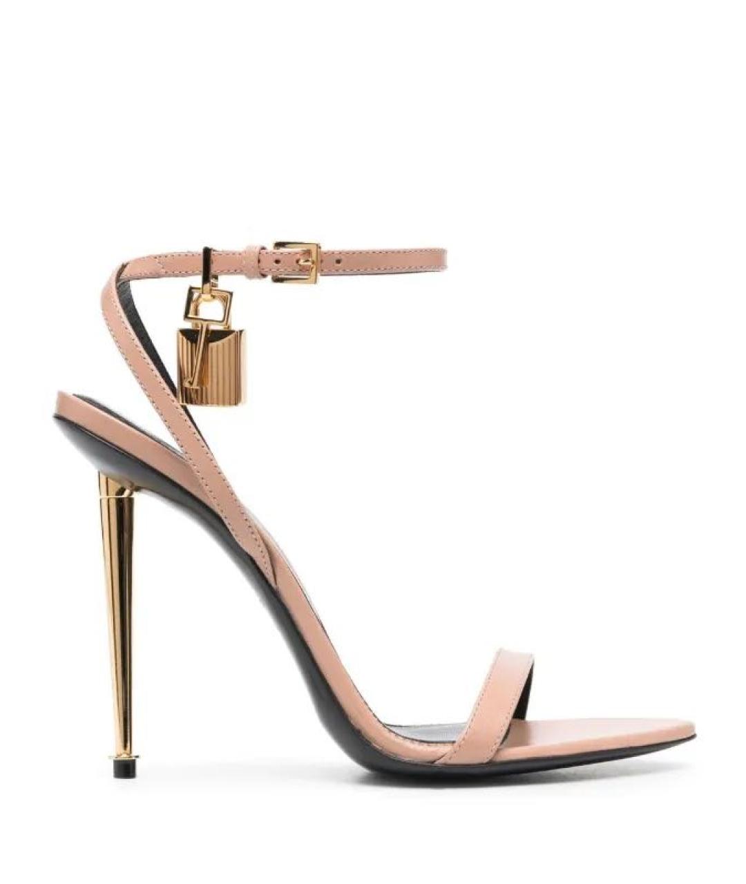 TOM FORD Бежевые кожаные босоножки, фото 1