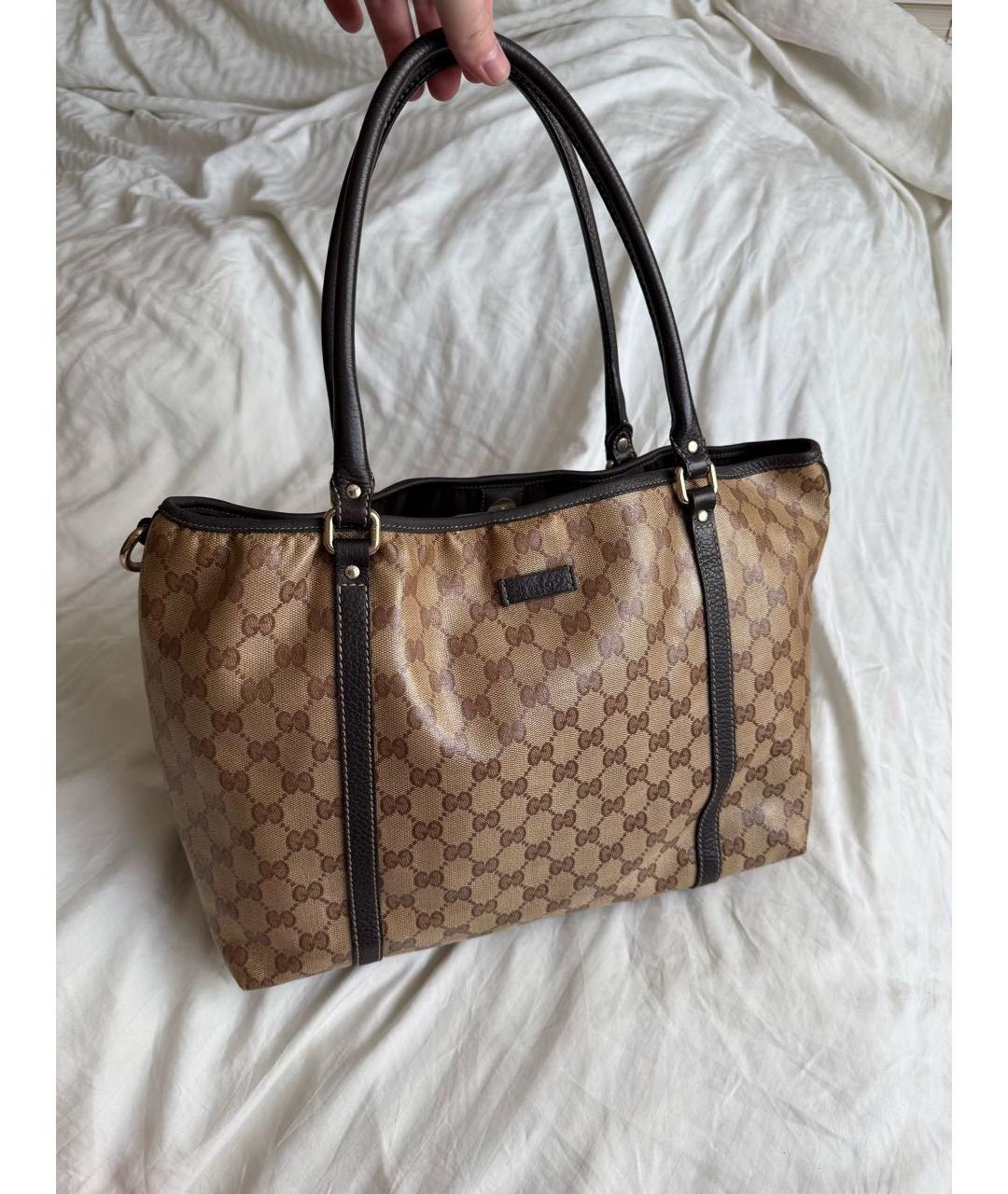 GUCCI Коричневая сумка тоут из лакированной кожи, фото 9
