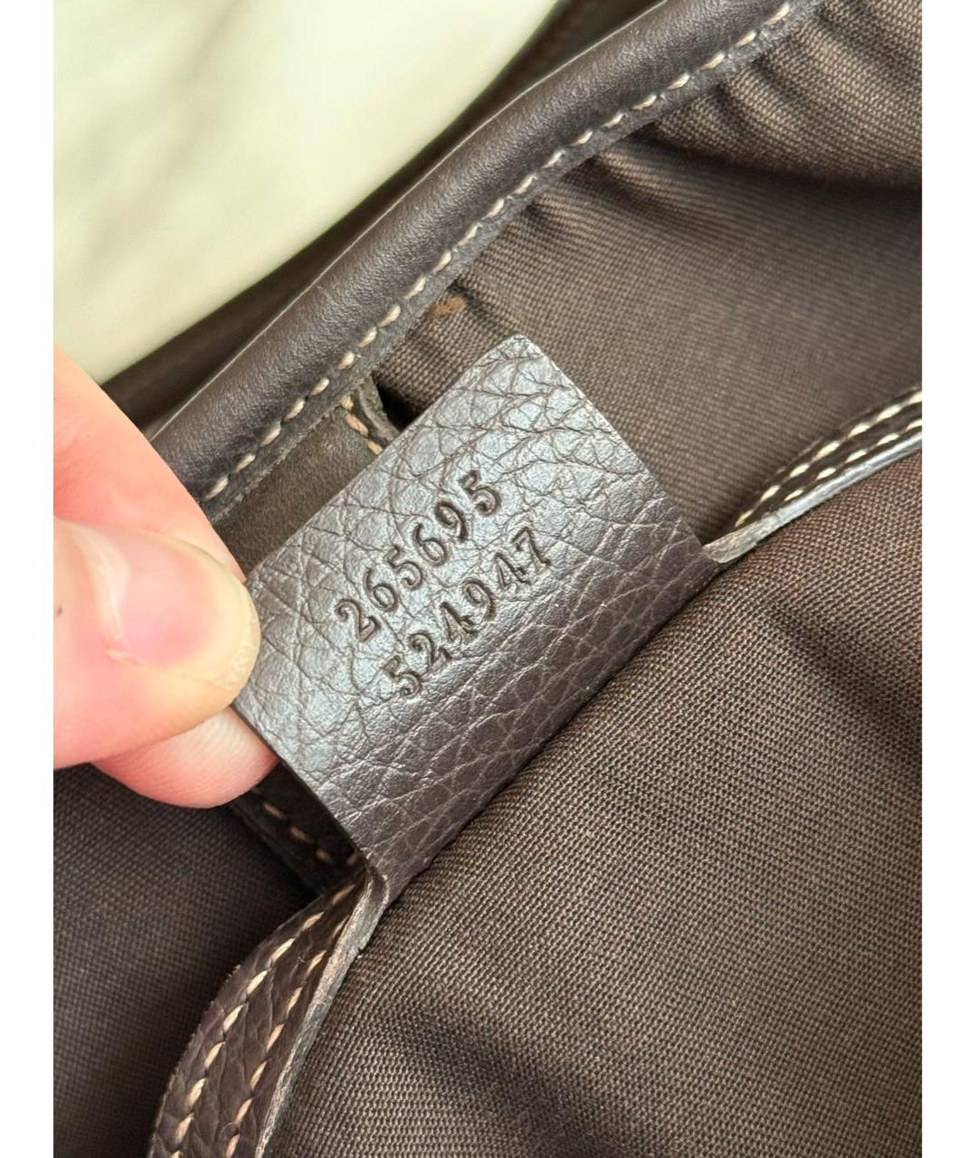 GUCCI Коричневая сумка тоут из лакированной кожи, фото 5