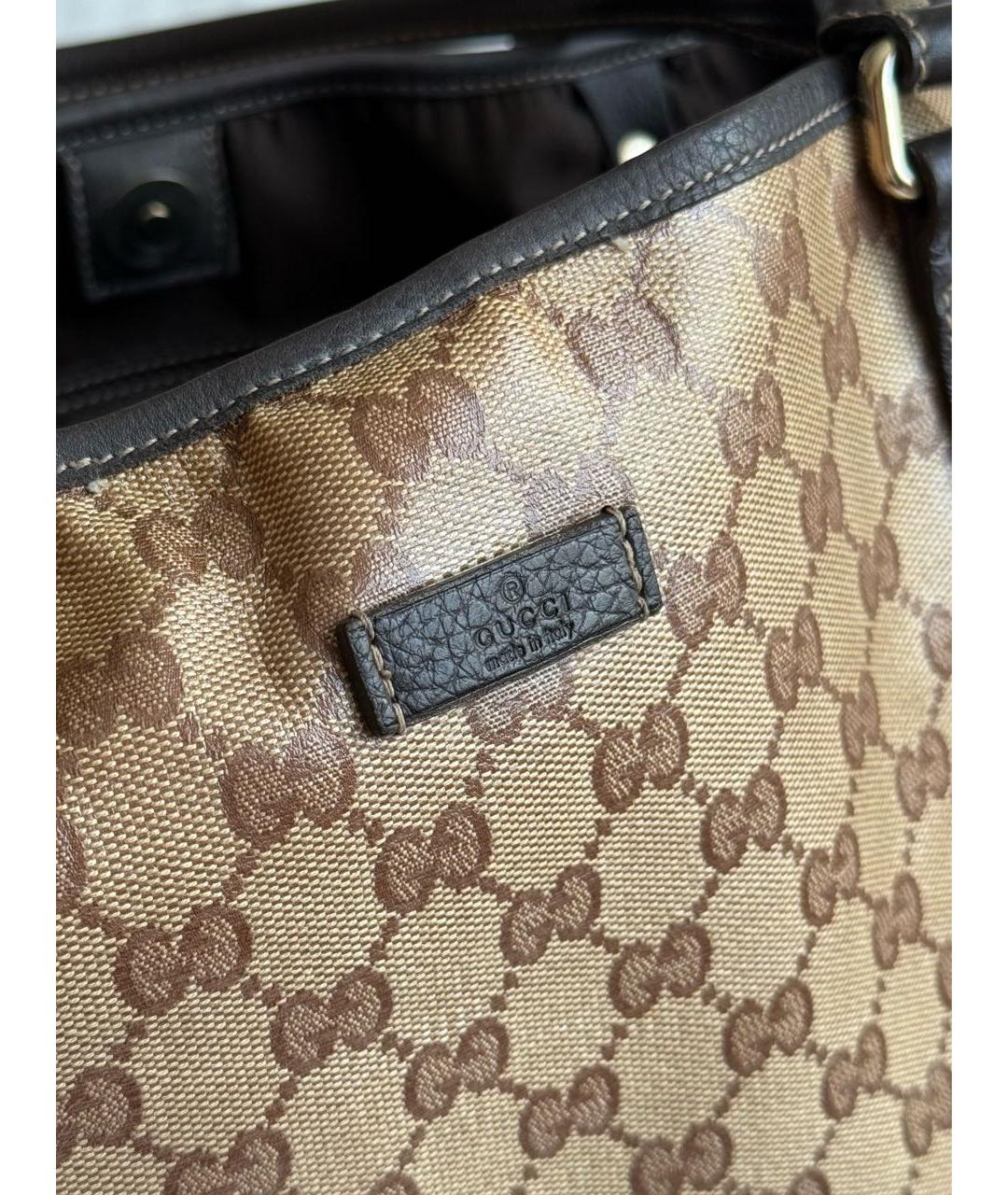 GUCCI Коричневая сумка тоут из лакированной кожи, фото 2