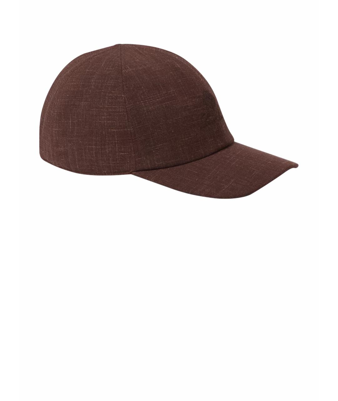 LORO PIANA Коричневая шерстяная кепка/бейсболка, фото 1