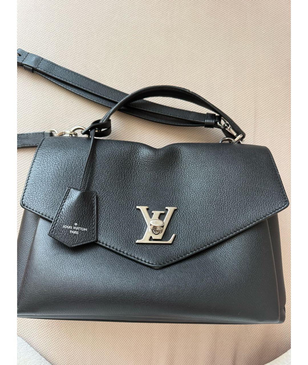 LOUIS VUITTON Черная кожаная сумка через плечо, фото 5