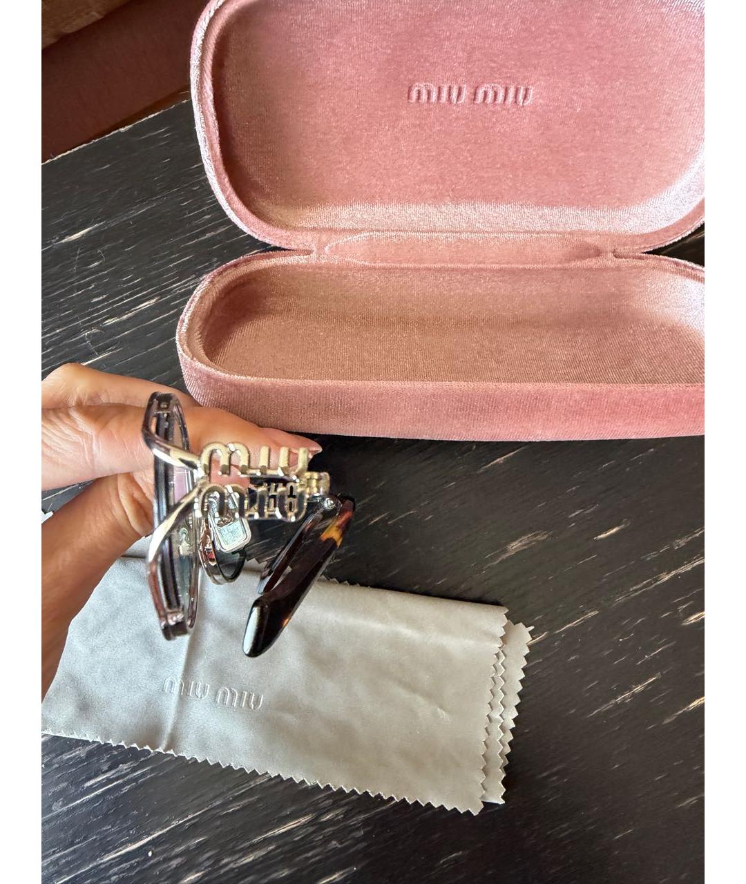 MIU MIU Голубые металлические солнцезащитные очки, фото 7