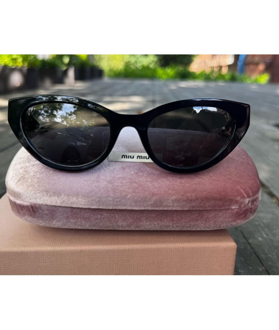 MIU MIU Черные пластиковые солнцезащитные очки, фото 7