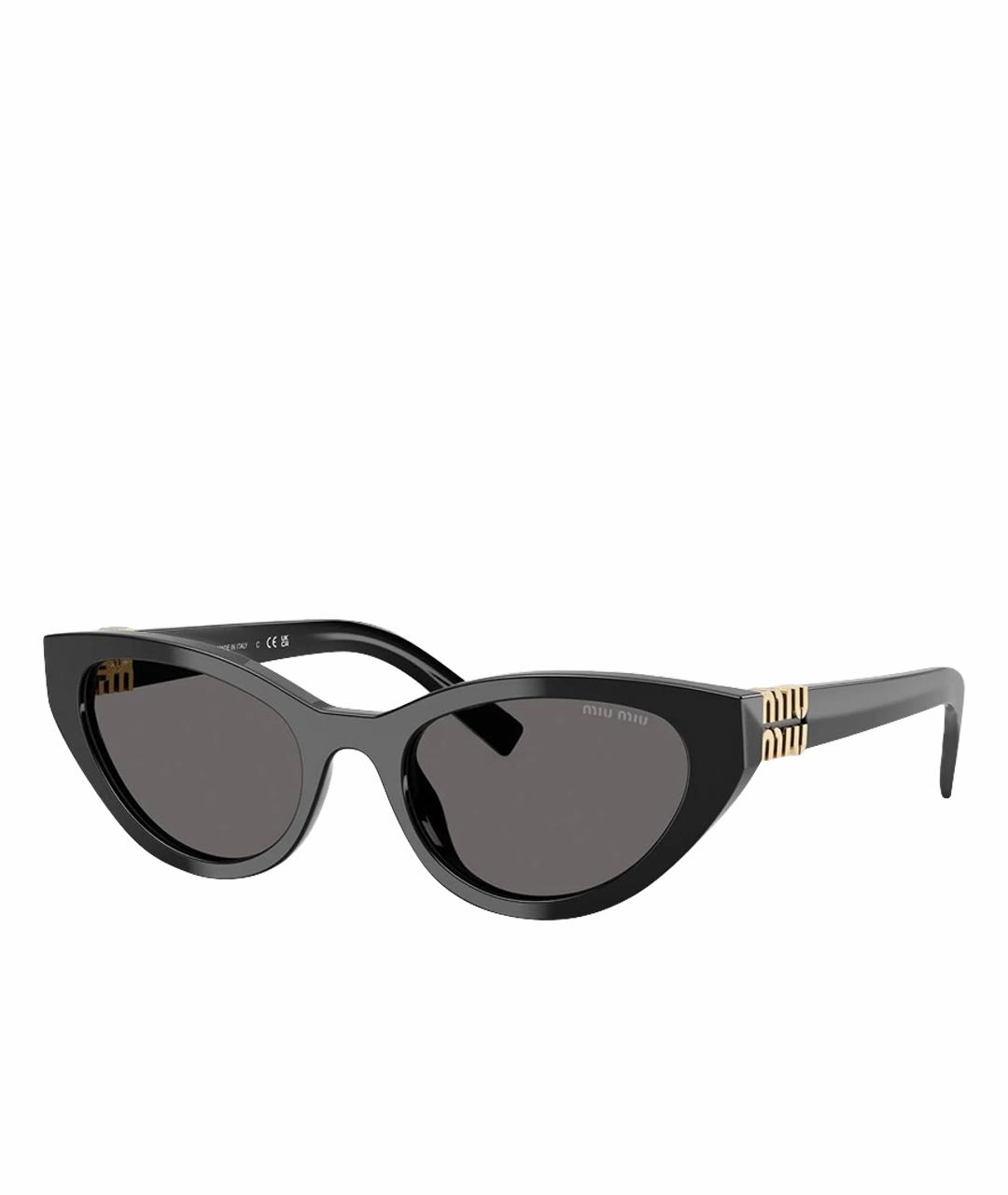 MIU MIU Черные пластиковые солнцезащитные очки, фото 1