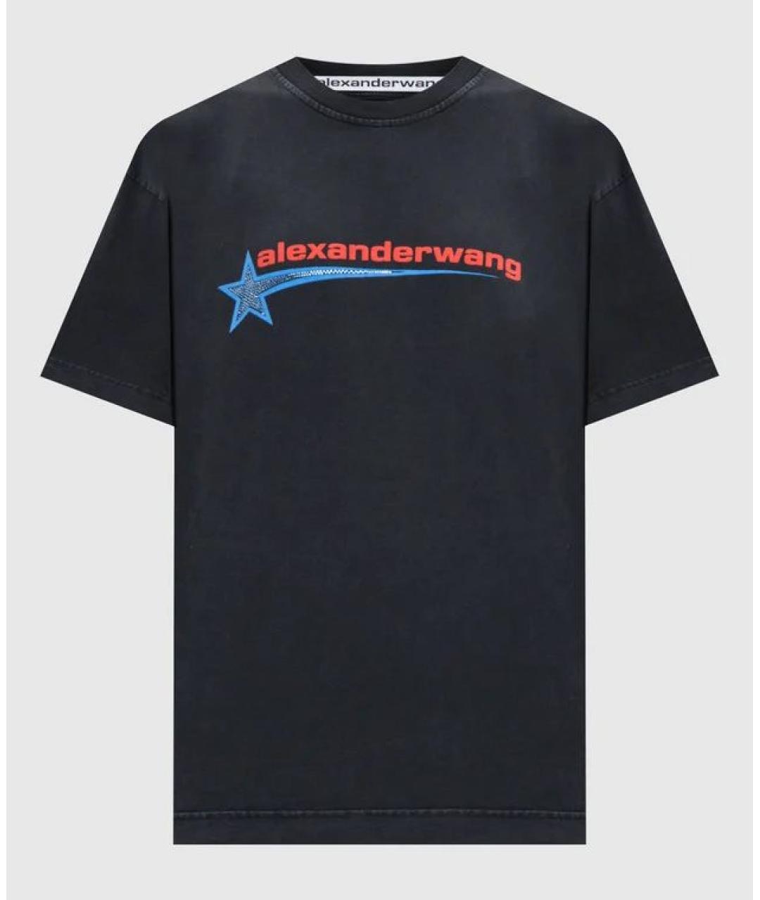 ALEXANDER WANG Черная хлопковая футболка, фото 9