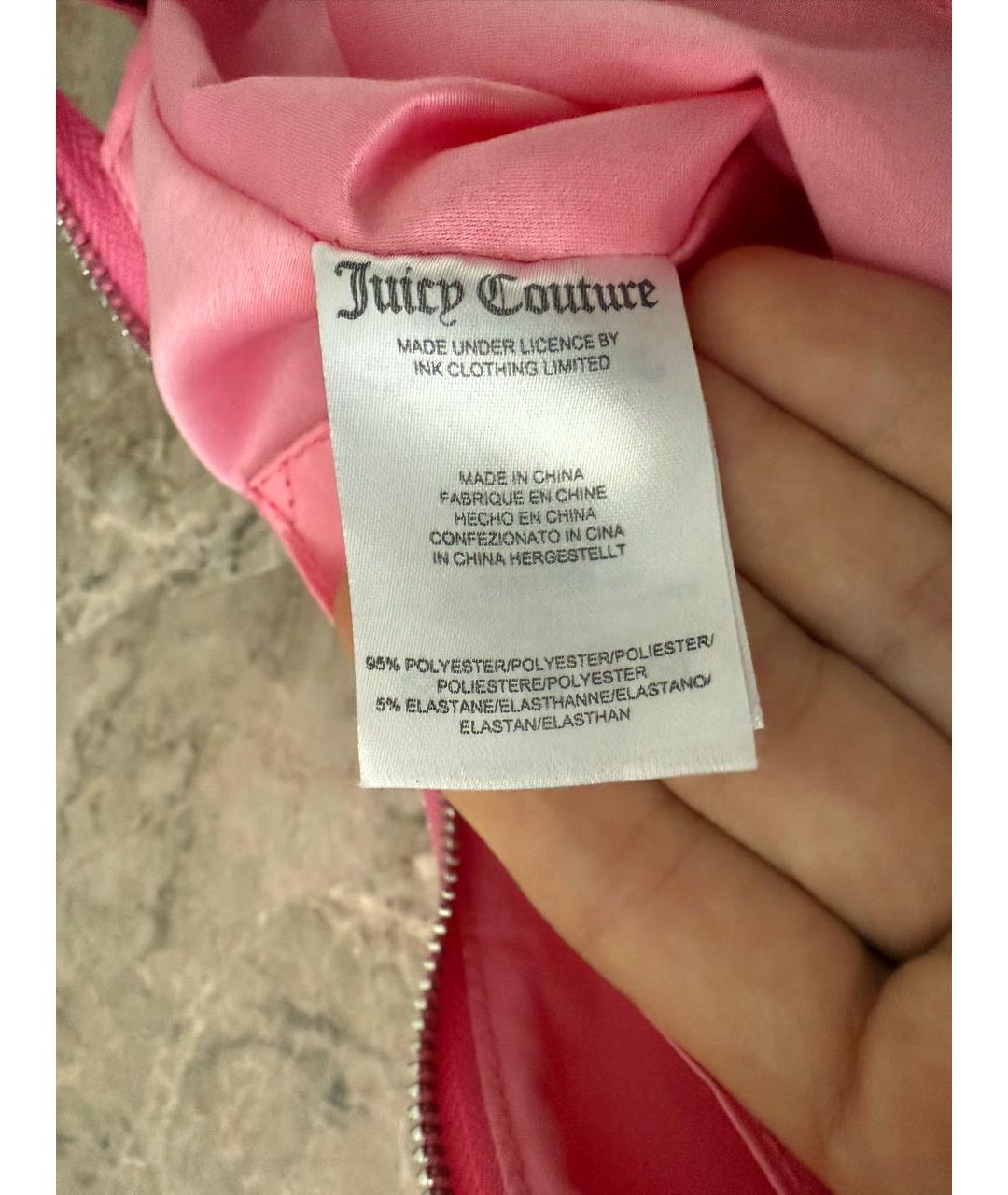 JUICY COUTURE Розовая бархатная сумка через плечо, фото 5