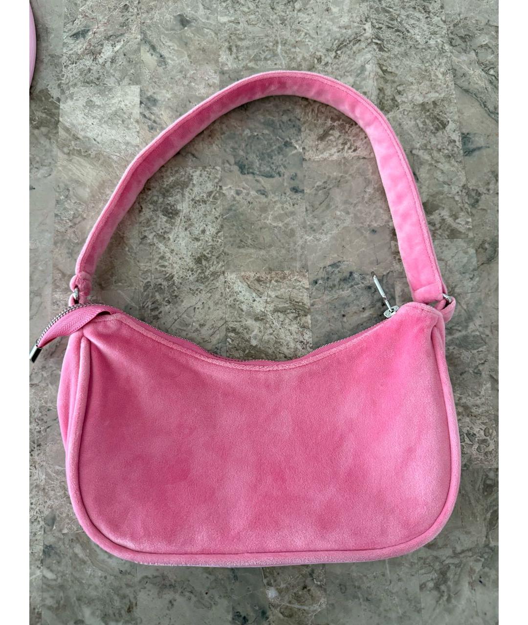 JUICY COUTURE Розовая бархатная сумка через плечо, фото 2