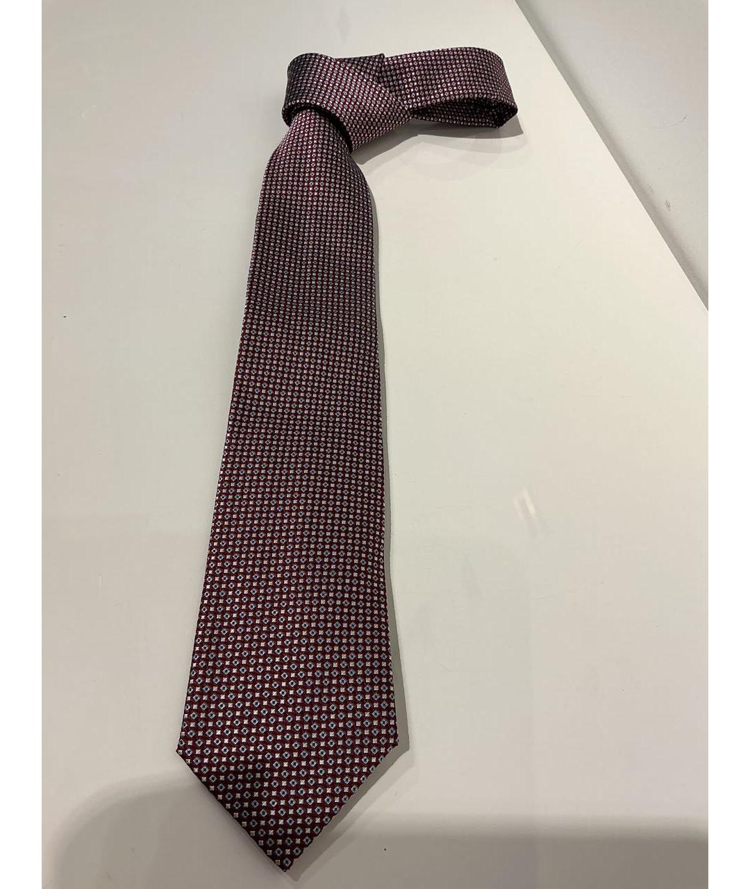 HUGO BOSS Бордовый шелковый галстук, фото 3