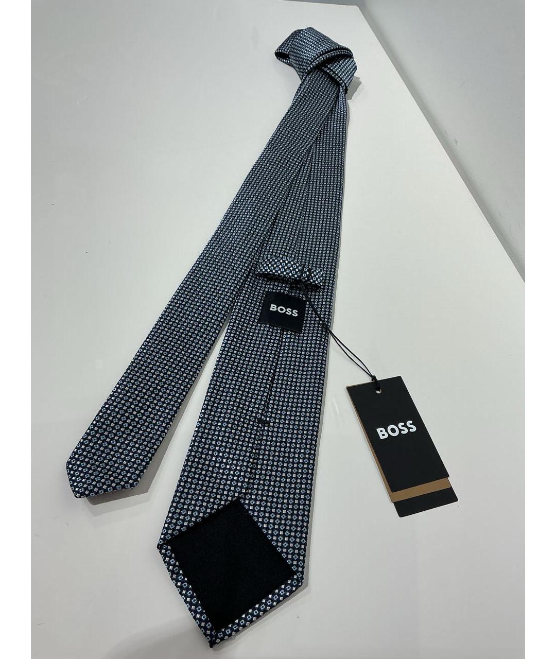 HUGO BOSS Синий шелковый галстук, фото 2