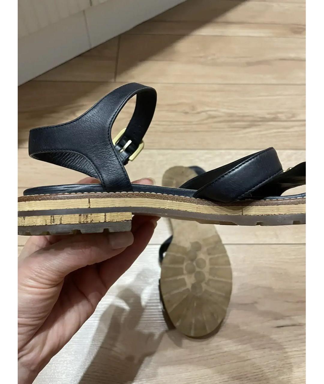 CHANEL Черные кожаные босоножки, фото 4