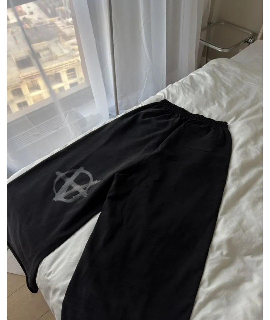 VETEMENTS Черные хлопковые повседневные брюки, фото 3
