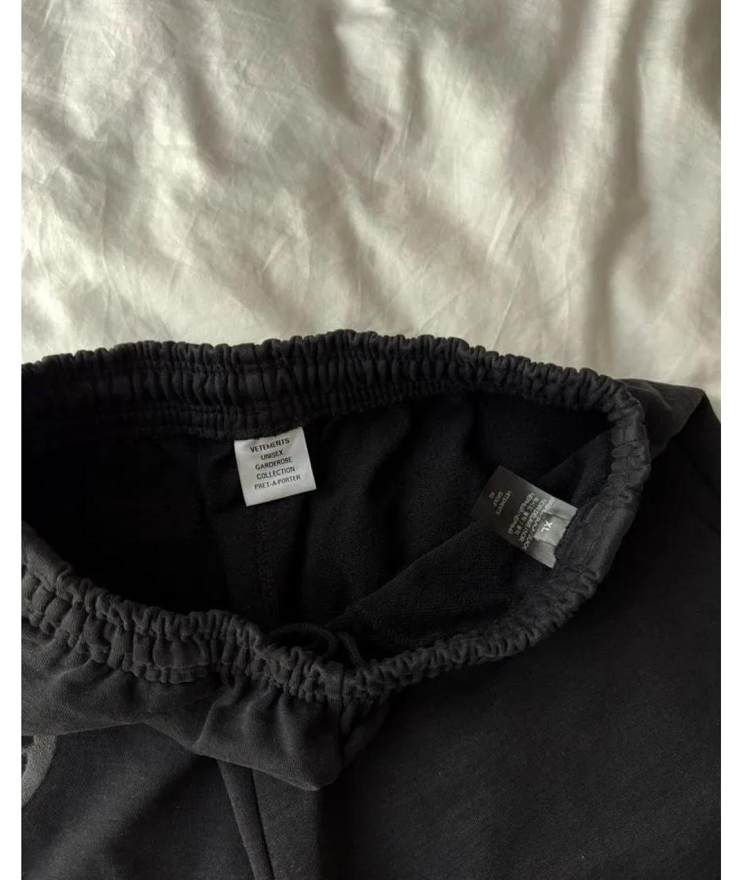 VETEMENTS Черные хлопковые повседневные брюки, фото 4