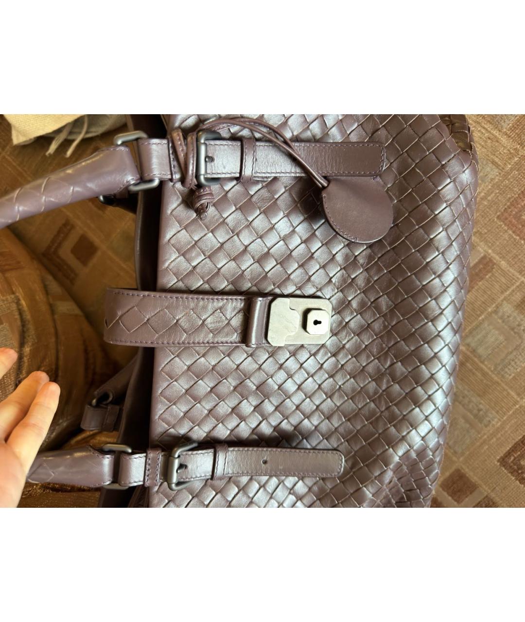 BOTTEGA VENETA Коричневая кожаная сумка с короткими ручками, фото 3