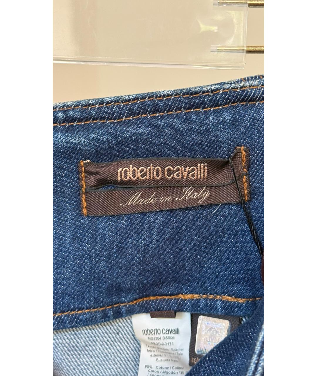 ROBERTO CAVALLI Голубая деним юбка миди, фото 7