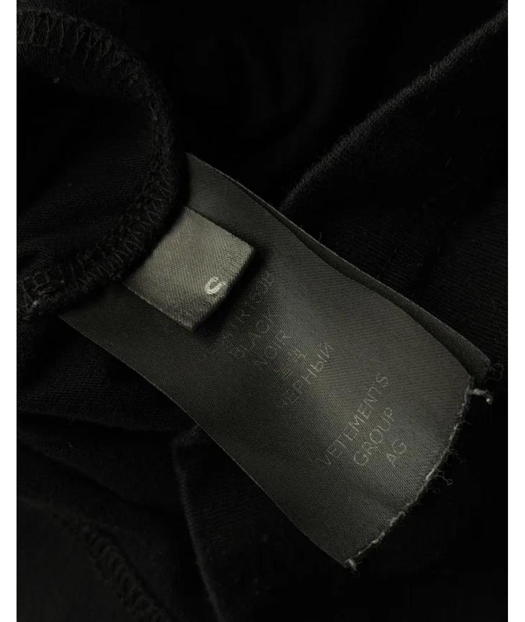 VETEMENTS Черная хлопковая футболка, фото 6
