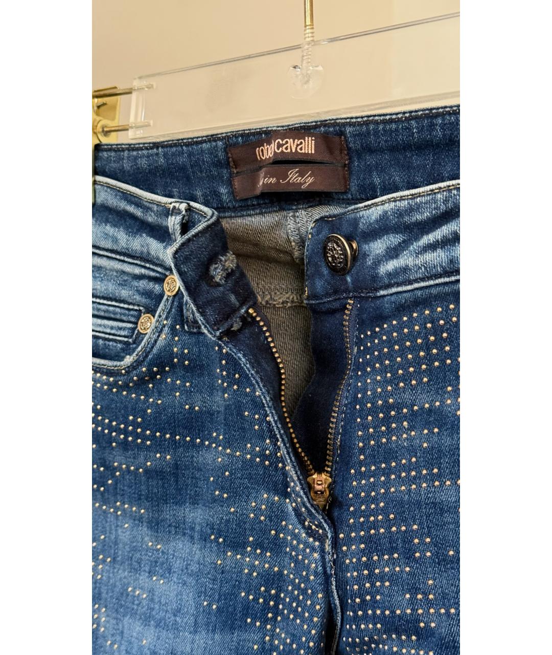 ROBERTO CAVALLI Голубые прямые джинсы, фото 6