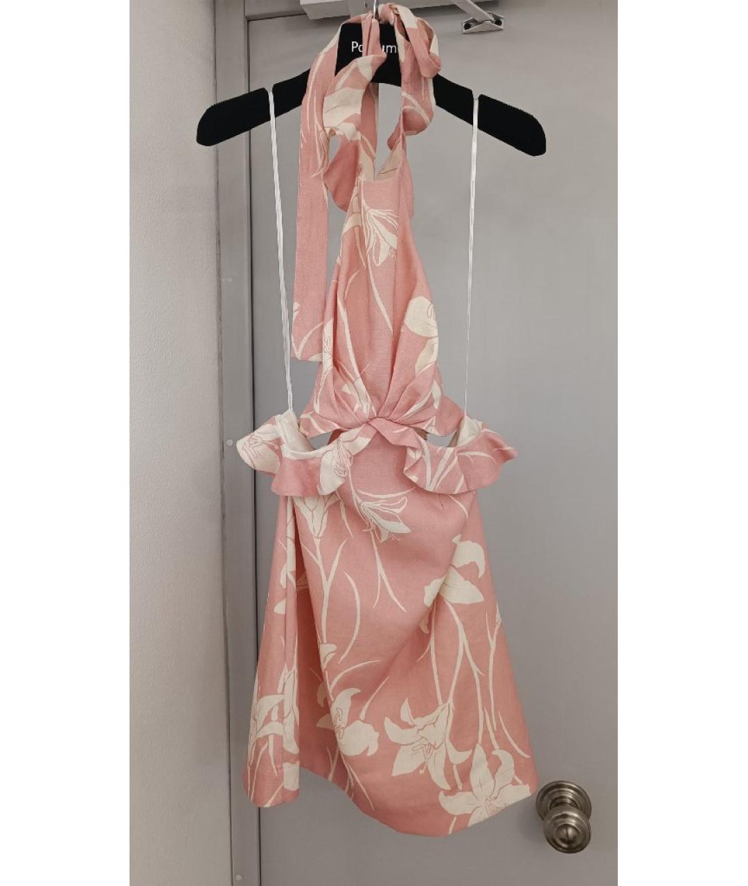 ZIMMERMANN Коралловое льняное повседневное платье, фото 9