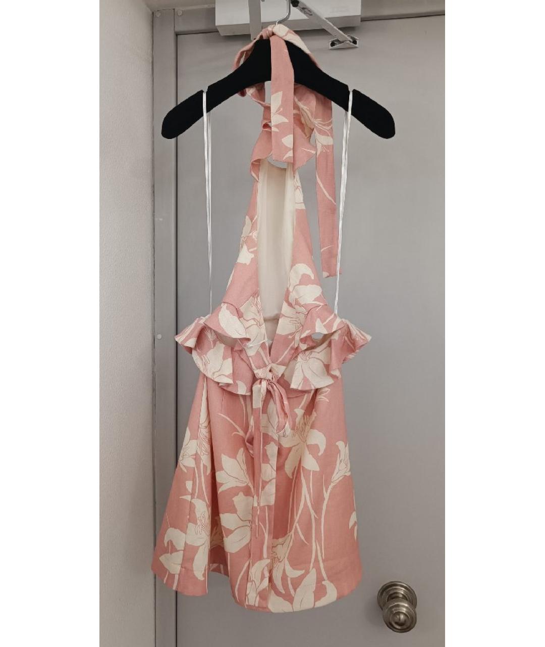 ZIMMERMANN Коралловое льняное повседневное платье, фото 2