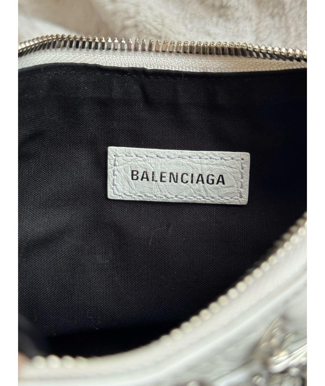 BALENCIAGA Белая кожаная сумка через плечо, фото 8