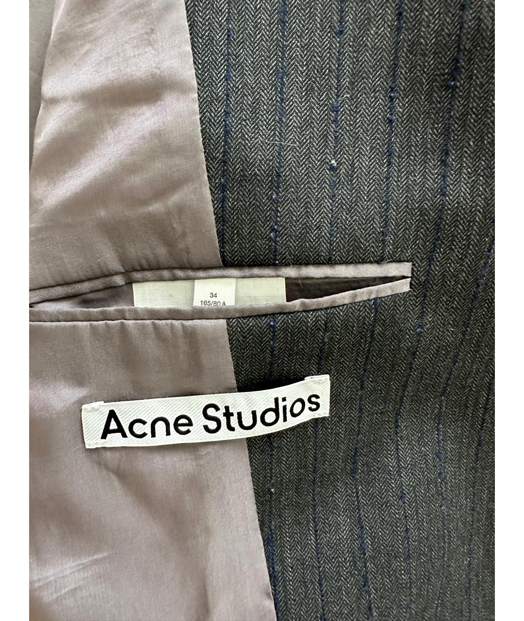 ACNE STUDIOS Серый шерстяной жакет/пиджак, фото 5