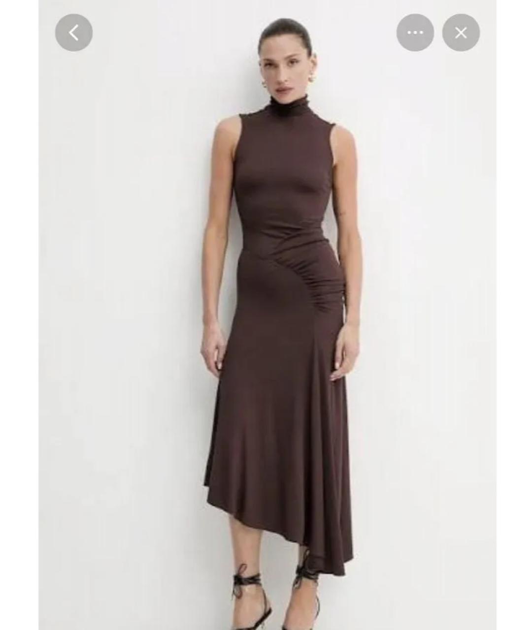 ELISABETTA FRANCHI Коричневое коктейльное платье, фото 8