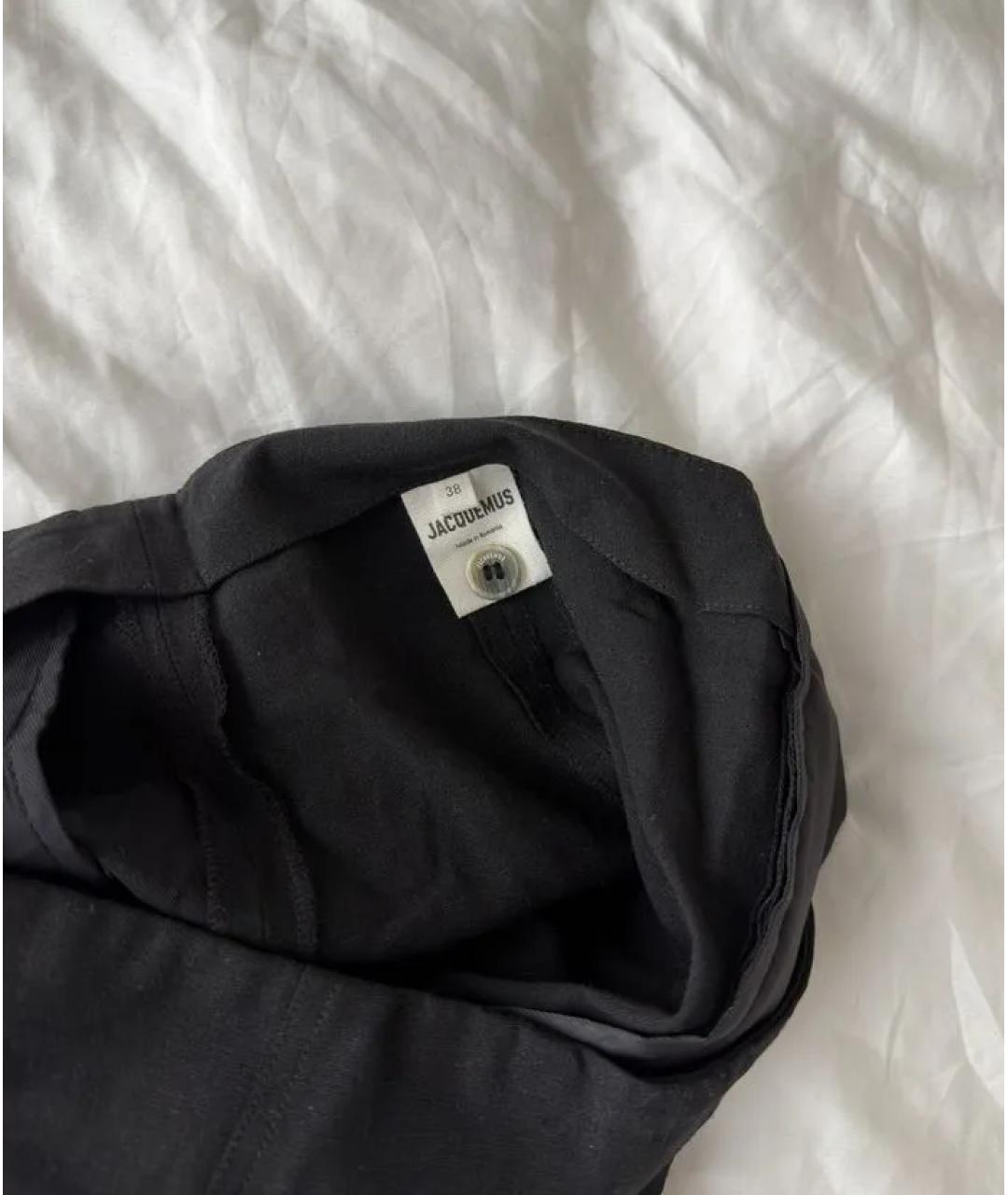 JACQUEMUS Черные хлопковые брюки узкие, фото 4