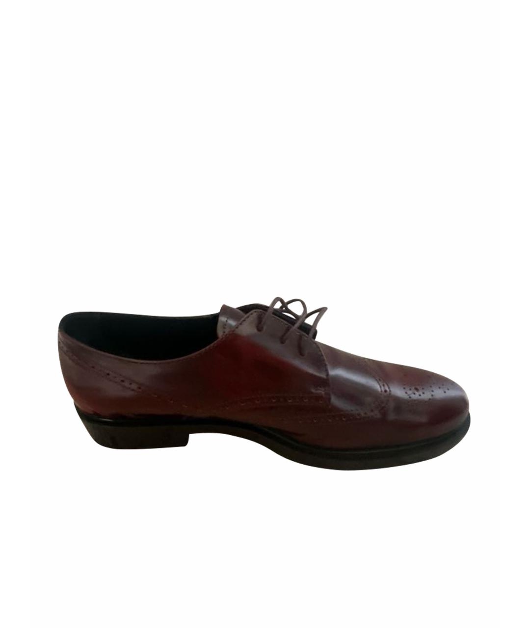 TOD'S Бордовые кожаные брогги и оксфорды, фото 1