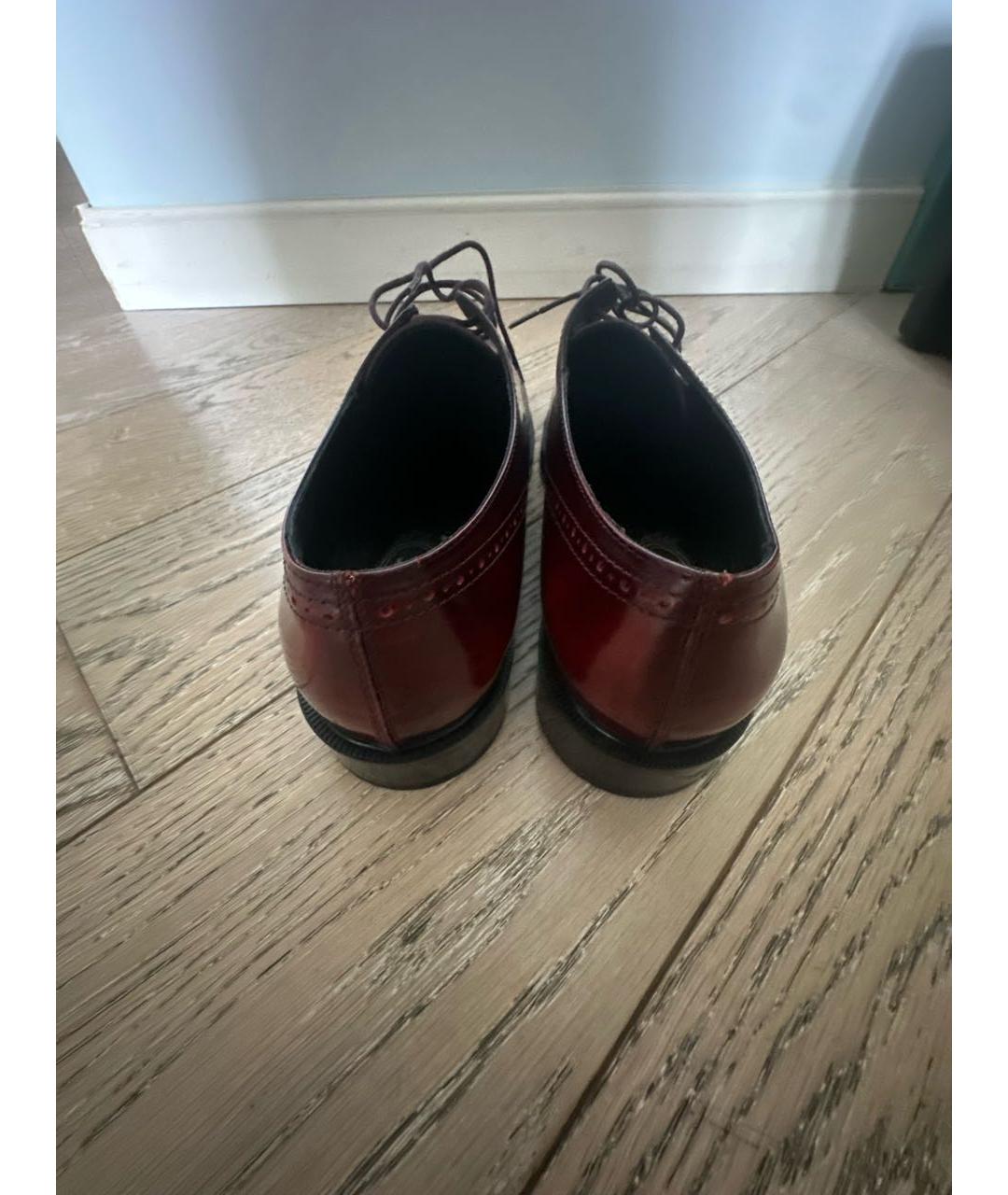 TOD'S Бордовые кожаные брогги и оксфорды, фото 4