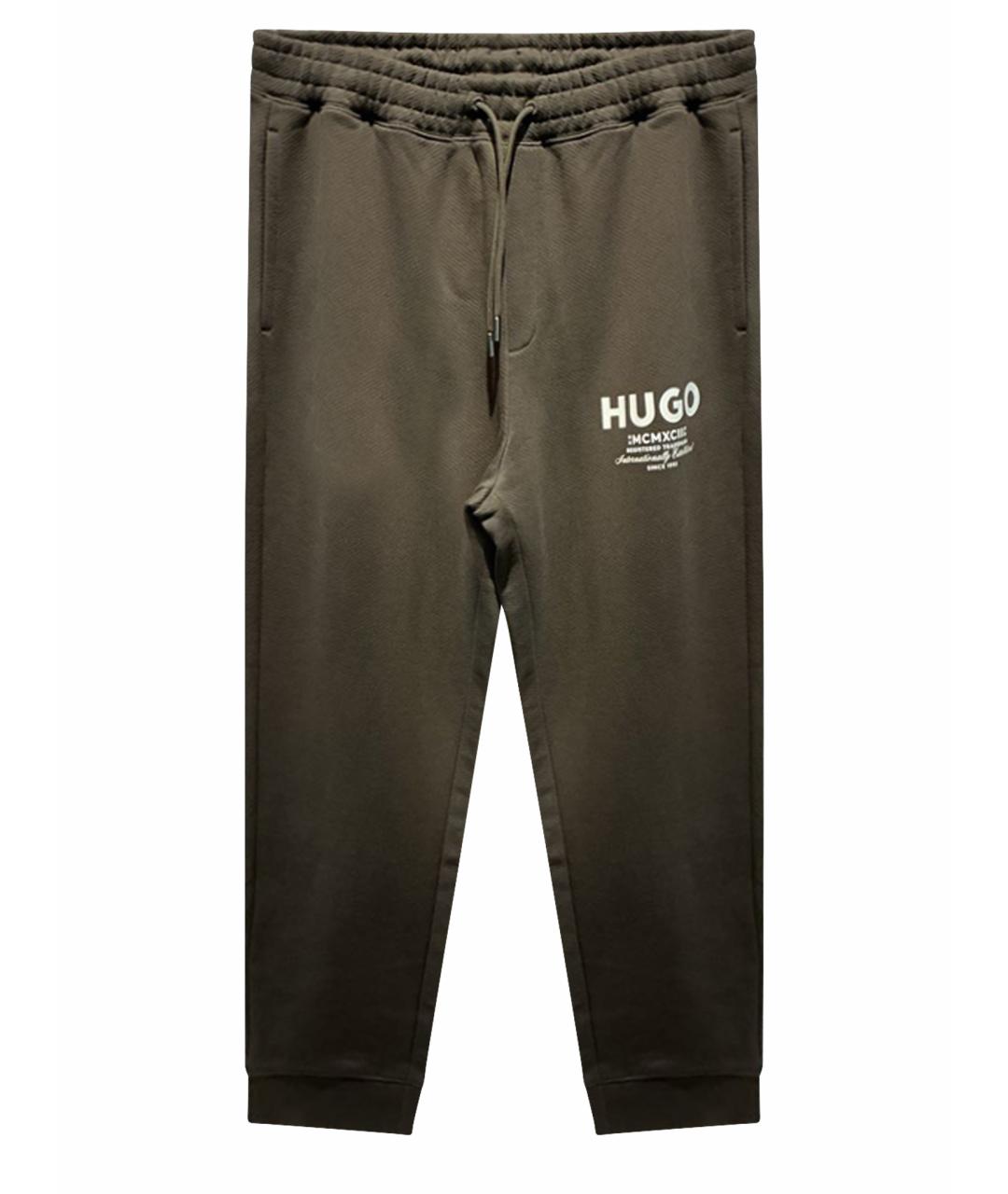HUGO Коричневые хлопковые повседневные брюки, фото 1