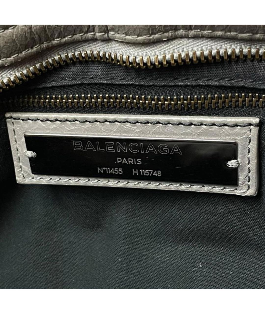 BALENCIAGA Серая кожаная сумка тоут, фото 4