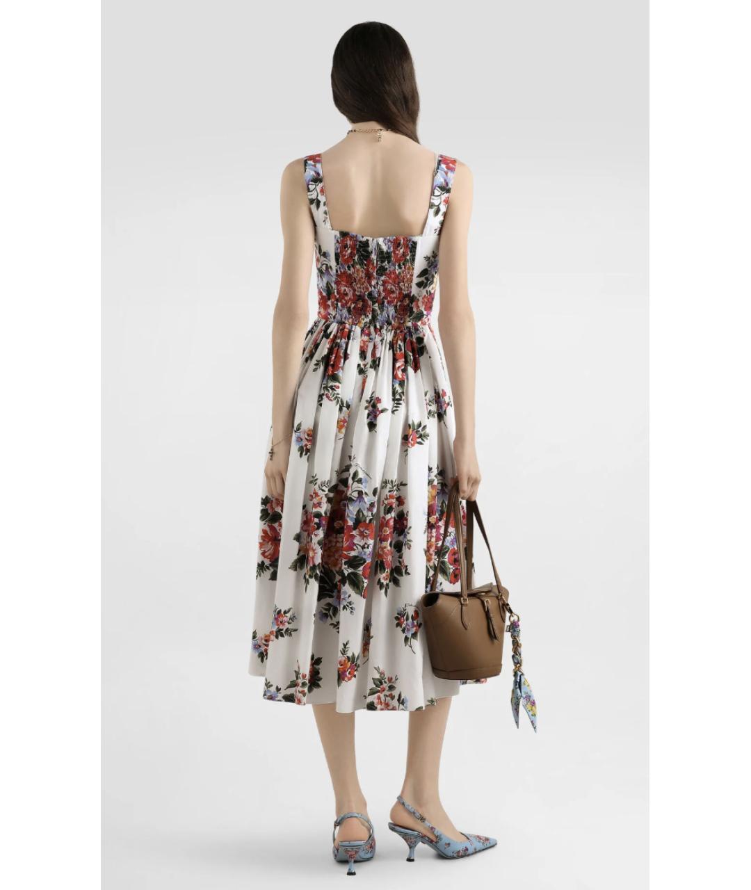 DOLCE&GABBANA Белое хлопковое вечернее платье, фото 3