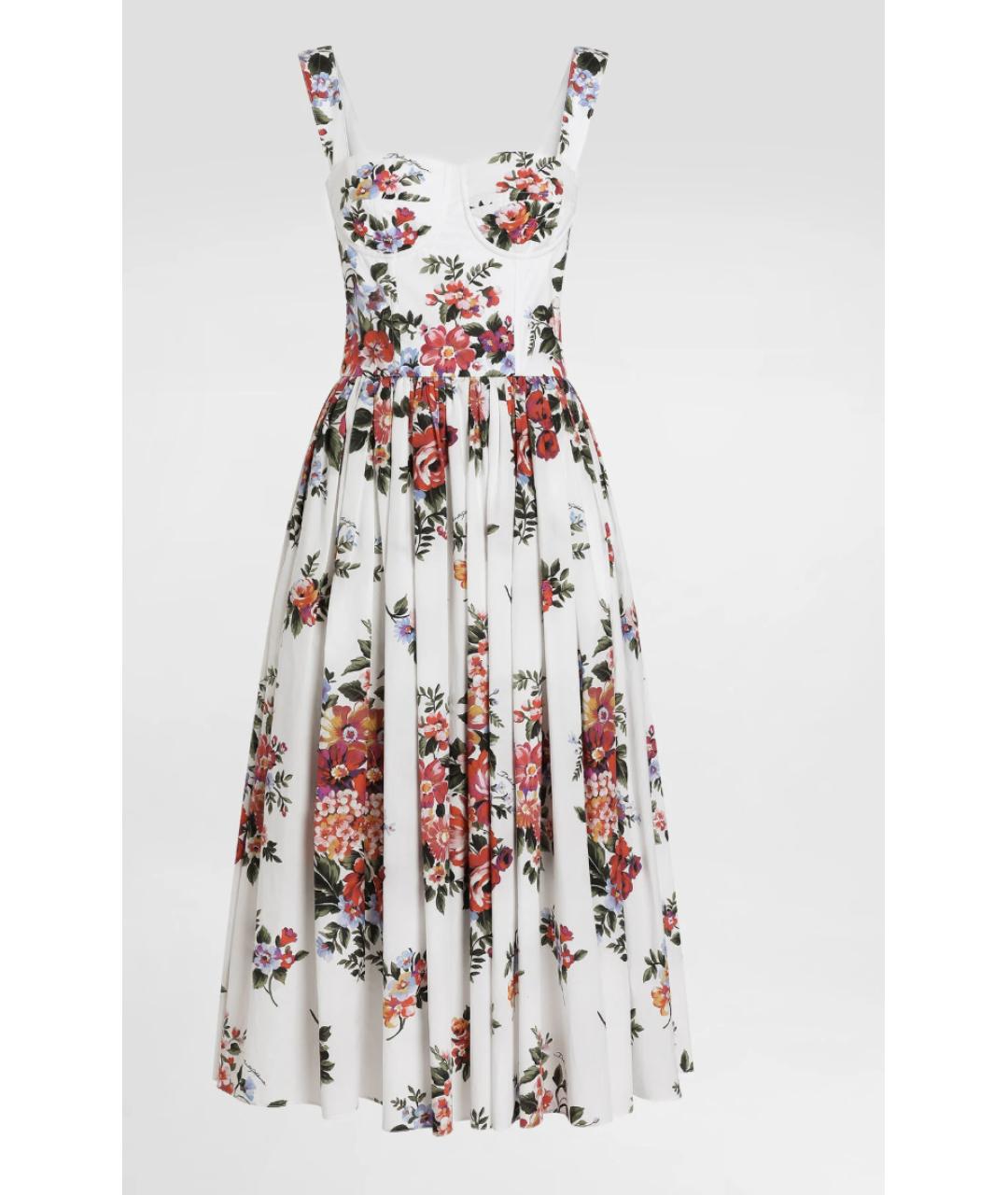 DOLCE&GABBANA Белое хлопковое вечернее платье, фото 5