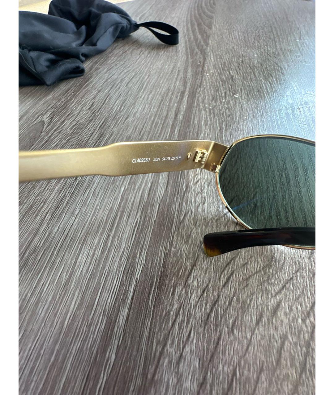CELINE Золотые металлические солнцезащитные очки, фото 7