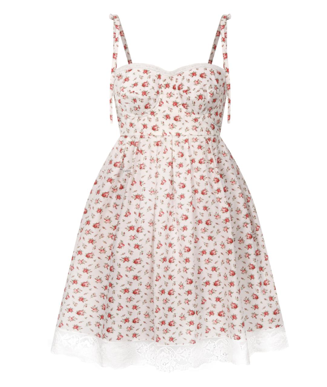 DOLCE&GABBANA Белое хлопковое повседневное платье, фото 5