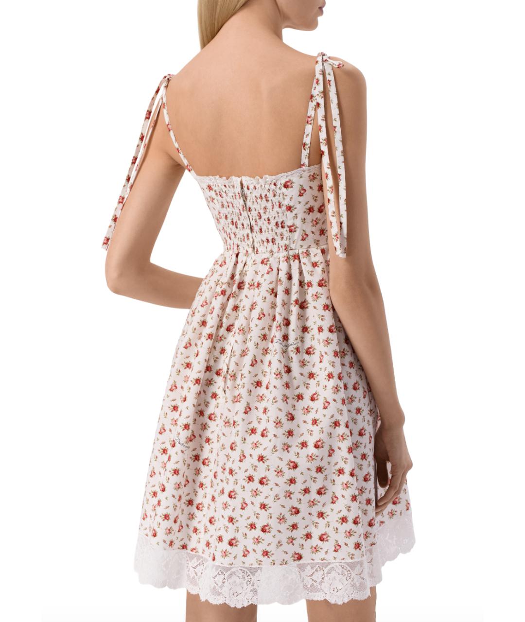 DOLCE&GABBANA Белое хлопковое повседневное платье, фото 3