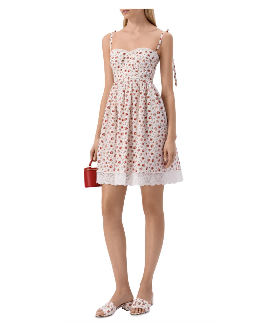 DOLCE&GABBANA Белое хлопковое повседневное платье, фото 2