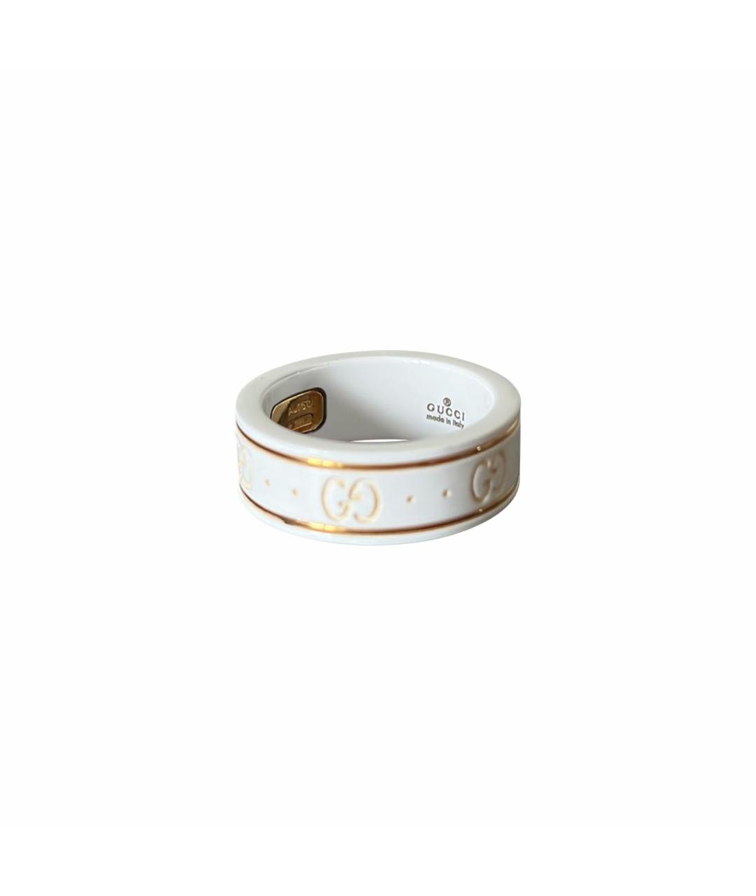 GUCCI Белое кольцо из желтого золота, фото 1