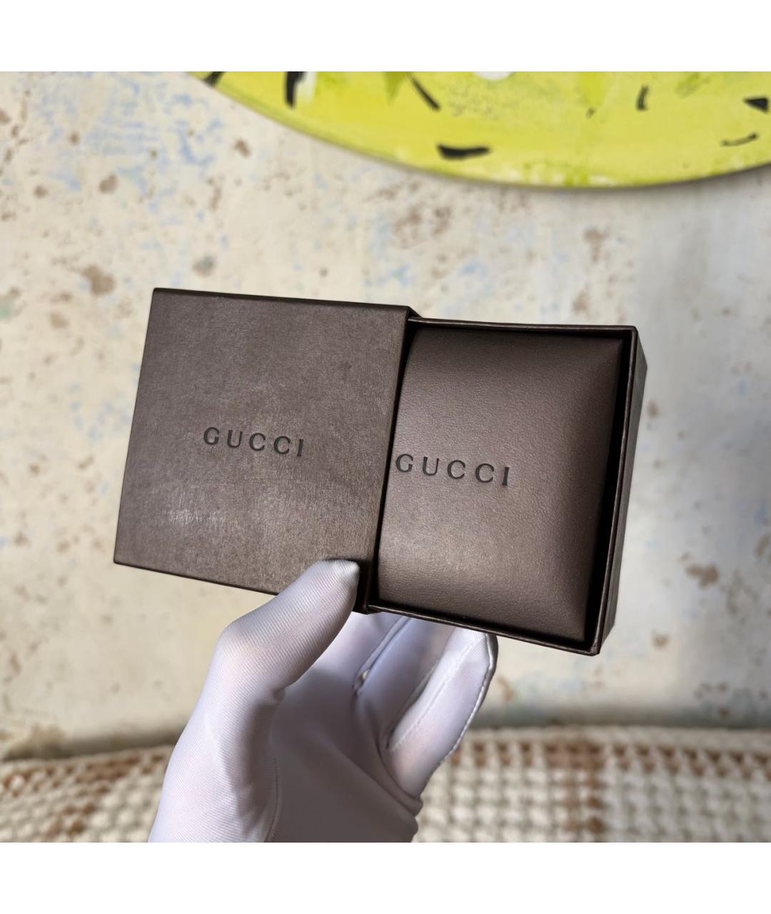 GUCCI Белое кольцо из желтого золота, фото 6