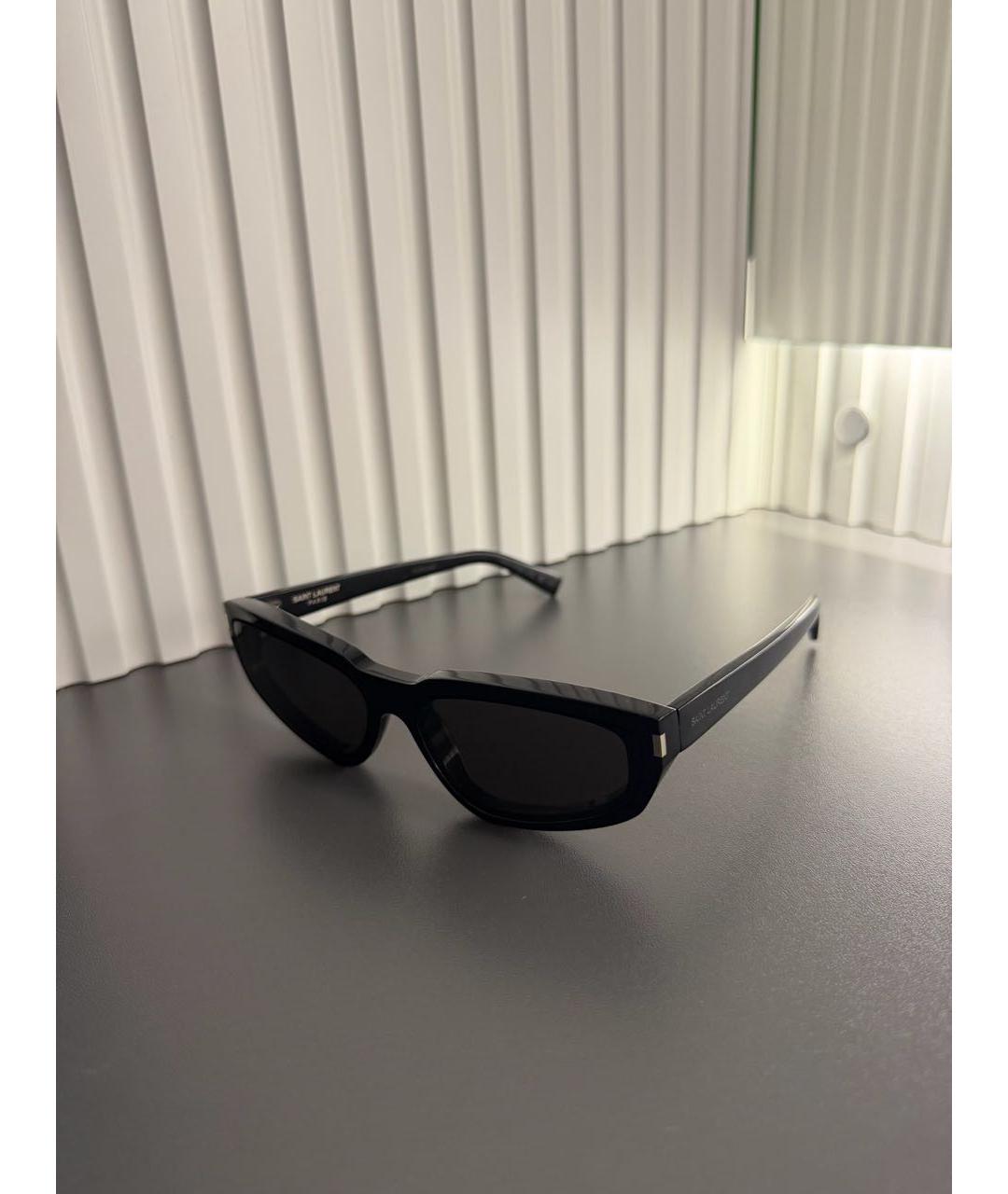 SAINT LAURENT Черные пластиковые солнцезащитные очки, фото 2