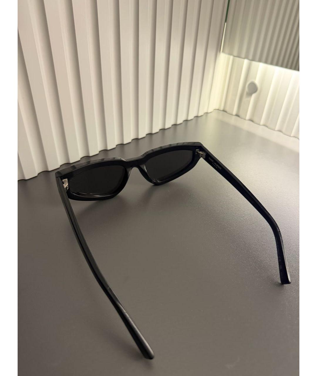 SAINT LAURENT Черные пластиковые солнцезащитные очки, фото 5
