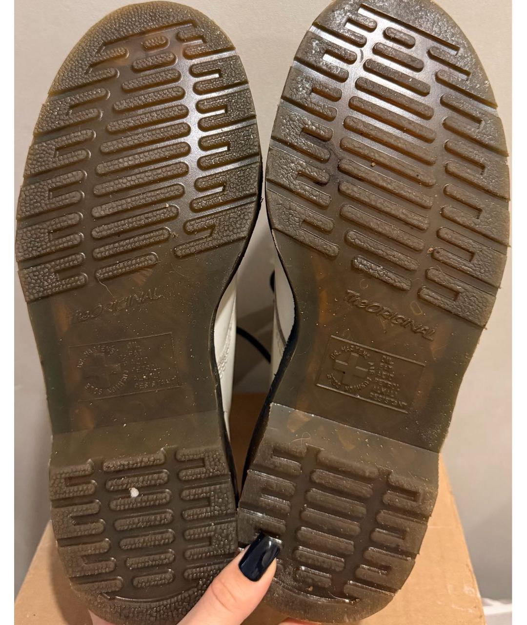 DR. MARTENS Белые кожаные ботинки, фото 8