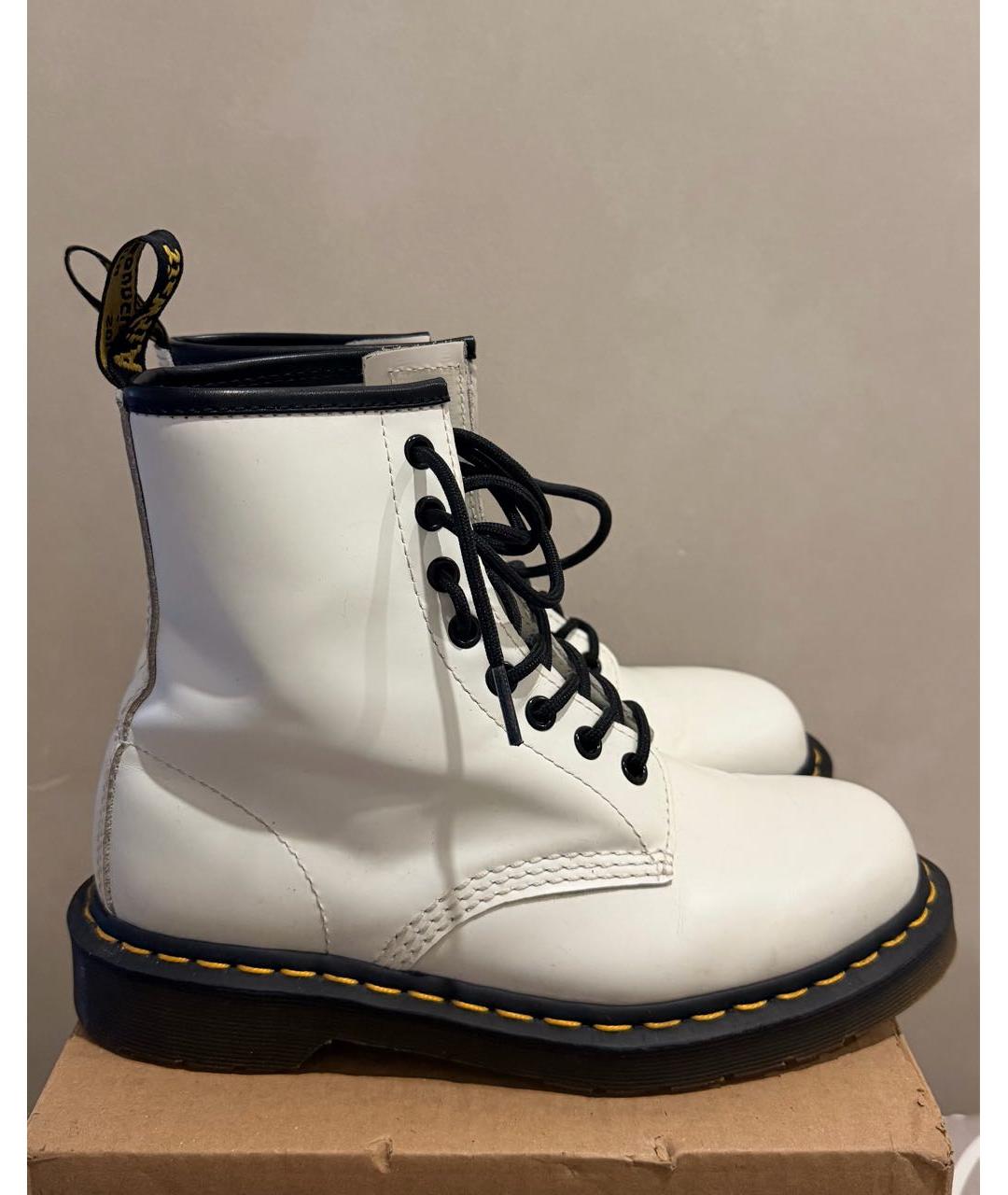 DR. MARTENS Белые кожаные ботинки, фото 9