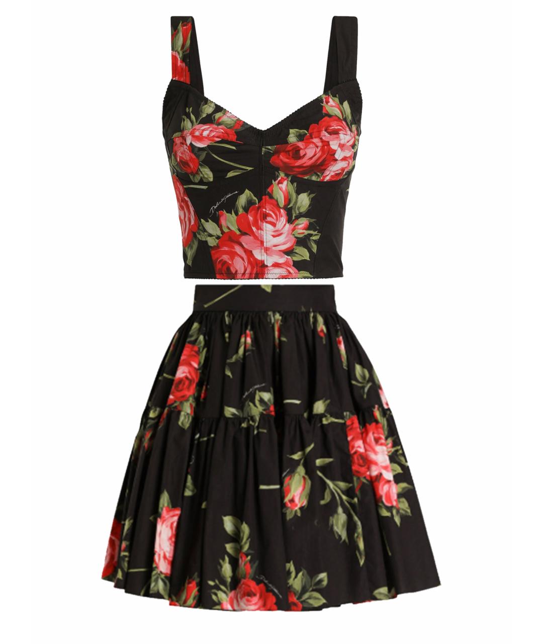 DOLCE&GABBANA Черный хлопковый костюм с юбками, фото 1