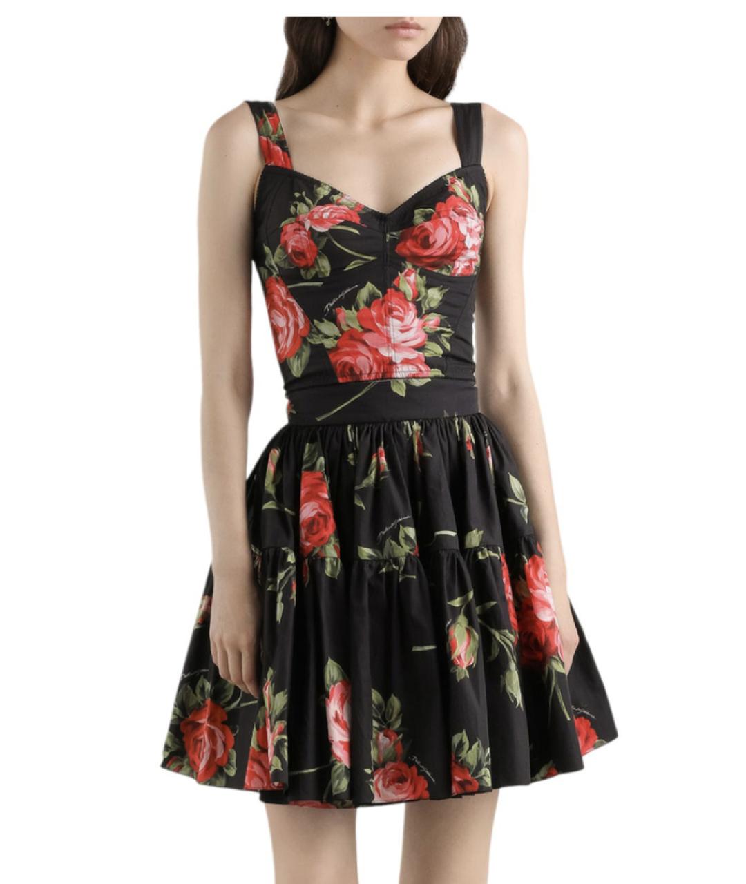 DOLCE&GABBANA Черный хлопковый костюм с юбками, фото 2