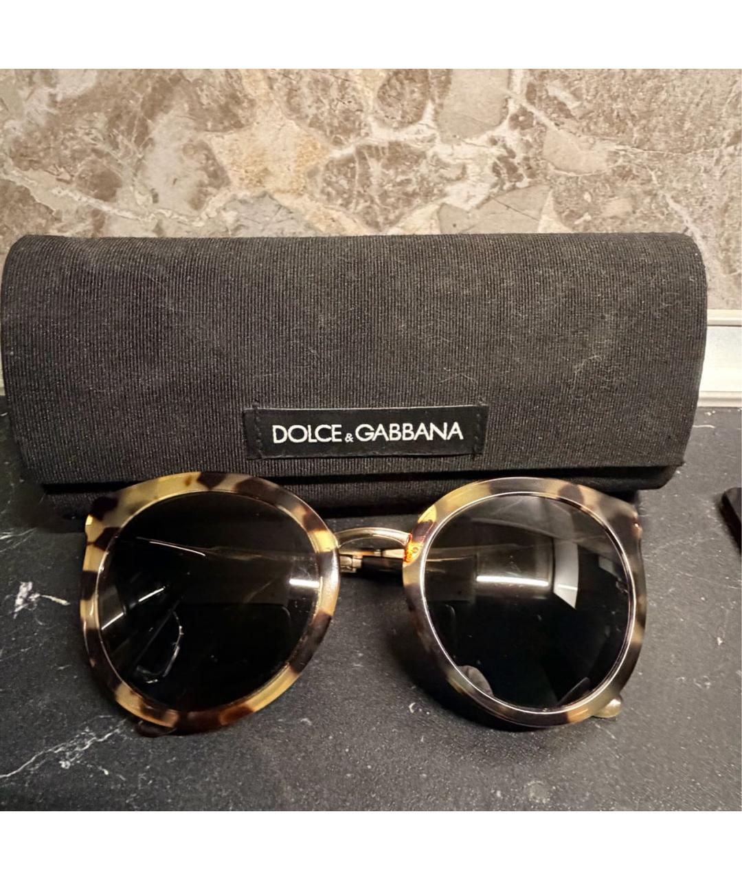 DOLCE&GABBANA Коричневые пластиковые солнцезащитные очки, фото 6