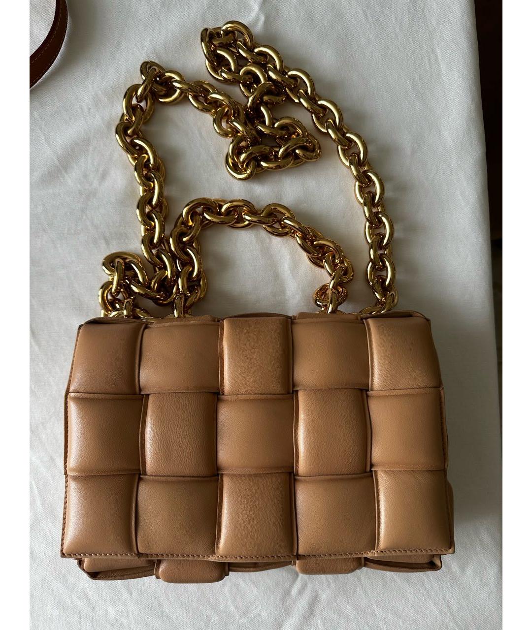 BOTTEGA VENETA Бежевая кожаная сумка через плечо, фото 2
