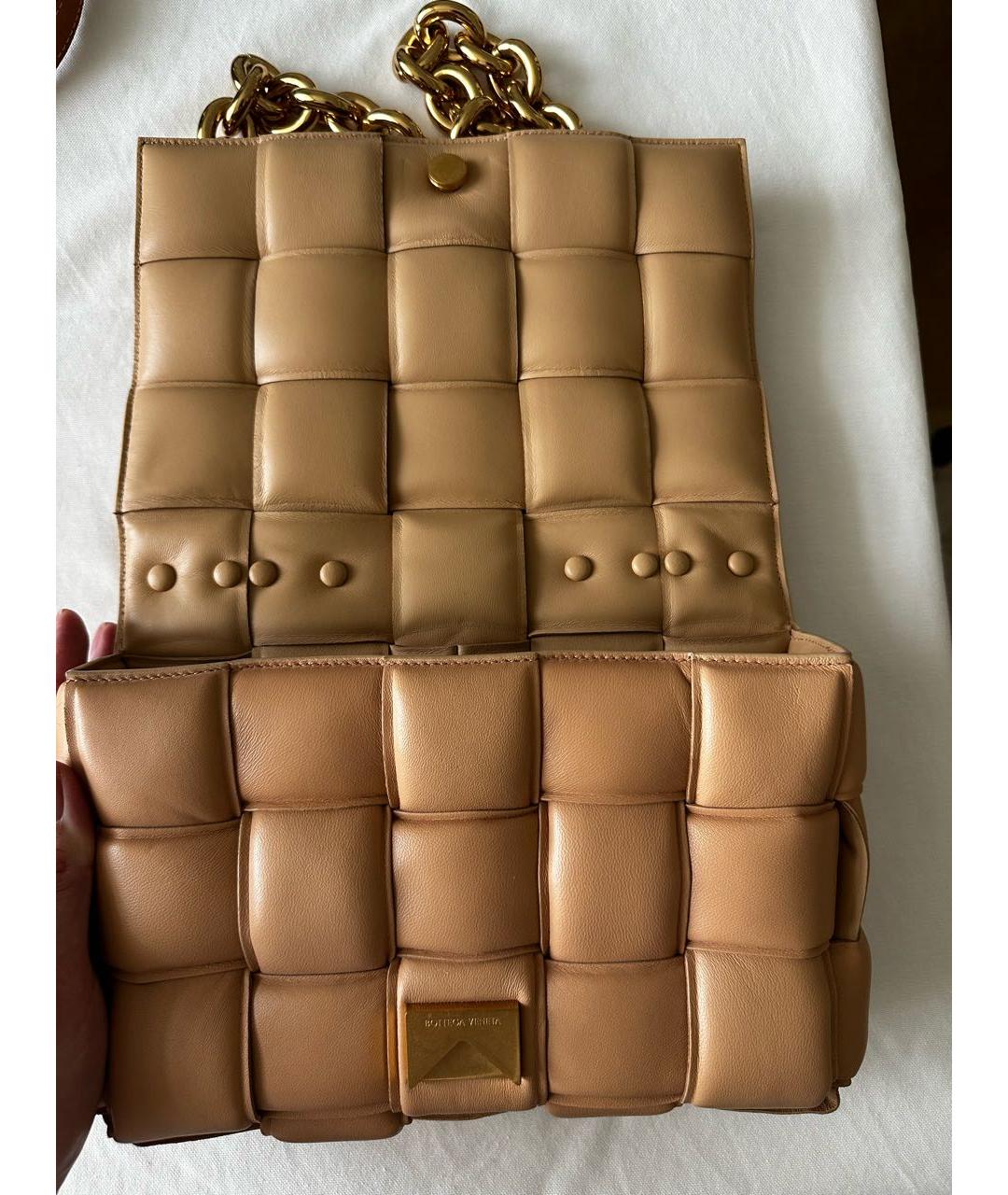 BOTTEGA VENETA Бежевая кожаная сумка через плечо, фото 4